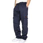 Pantalon jogging cargo homme en coton stretch - navy - grande taille - dcontract - multisport