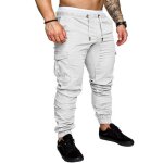 Pantalon de jogging cargo pour homme funmoon - automne hip hop harem joggers - blanc