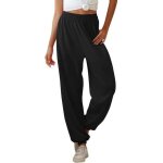 Pantalon de jogging d�contract� pour femmes - survetement - taille haute - noir - respirant