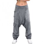 Pantalon jogging femme - autrement - sarouel yoga - gris - baggy - taille basse - femme