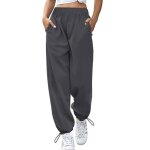 Pantalon de jogging - noname - ample - taille haute - �lastique - gris fonc�