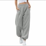 Pantalon jogging femme - survêtement en coton décontracté ample - gris Pantalon jogging femme - survêtement en coton décontracté ample - gris