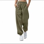 Pantalon jogging femme - survêtement en coton décontracté ample - vert - fitness - femme Pantalon jogging femme - survêtement en coton décontracté ample - vert - fitness - femme