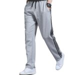 Pantalon jogging homme droit grande taille taille �lastique cordon poches zipp�es sport loisir - gris ...