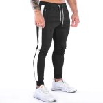 Pantalon jogging homme - marque - fermeture éclair - noir - fitness - respirant Pantalon jogging homme - marque - fermeture éclair - noir - fitness - respirant