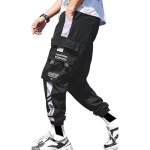Pantalon de jogging pour hommes - punk cargo - baggy techwear - hip hop sarouel - streetwear - noir