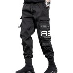 Pantalon de jogging pour hommes - punk cargo - baggy techwear - hip hop sarouel - streetwear - noir Pantalon de jogging pour hommes - punk cargo - baggy techwear - hip hop sarouel - streetwear - noir