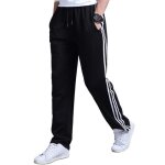 Pantalon de jogging homme de marque rayure - noir - pantalon de sport en coton pour running et fitness ...