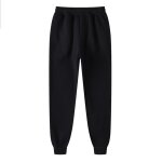 Pantalon de jogging en polaire pour homme - noir - survtement dcontract chaud dhiver