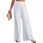 Pantalon large femme missmao - taille elastique - blanc Pantalon large femme missmao - taille elastique - blanc