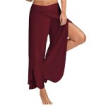 Pantalon large - leoclotho - femme - soie de lait - jambe fendue - grande taille
