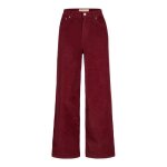 Pantalon large taille haute velours femme jack & jones gelly sn - cabernet - 24x30