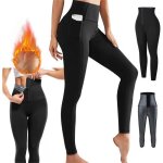 Pantalon leggings de sudation noir femme poche - pantalons amincissant sauna anti - cellulite taille ...