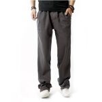 Pantalon en lin hommes casual cargo pants style ample - gris - insfity - loose - homme