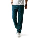 Pantalon en lin hommes casual cargo pants style. . . - bleu - insfity - loose - taille standard - homme ...