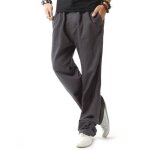 Pantalon en lin homme insfity - coupe droite confortable - taille elastiquee - gris Pantalon en lin homme insfity - coupe droite confortable - taille elastiquee - gris