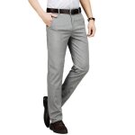 Pantalon lin homme insfity - coupe droite - taille haute - gris clair Pantalon lin homme insfity - coupe droite - taille haute - gris clair