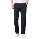 Pantalon lin homme lger coupe droite respirant casual pantalon stetch couleur unie tissu confortable ...
