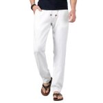 Pantalon en lin respirant - insfity - coupe droite - blanc