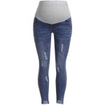 Pantalons de maternit ripped jeans pour femme enceinte - bleu clair - prop ventre - legging