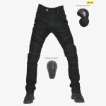 Pantalon de moto - remycoo - élastique anti - chute - équipement de protection amélioré - noir Pantalon de moto - remycoo - élastique anti - chute - équipement de protection amélioré - noir