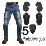 Pantalons de moto pour hommes racing jeans avec 5 protections antichute pantalons de moto
