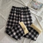 Pantalon polaire femme pantalon jogging en polaire pantalon droit à carreaux pantalon chaud dhiver Pantalon polaire femme pantalon jogging en polaire pantalon droit à carreaux pantalon chaud dhiver