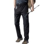 Pantalon de randonn�e homme noir - leoclotho - s�chage rapide convertible en short poches zipp�es
