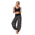 Pantalon sarouel pour femmes - vitata - baggy - gris - polyester - imprim - mode - yoga - t 2023