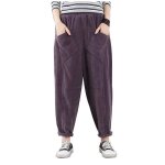 Pantalon sarouel en velours côtelé pour femme - generique - xl - violet - large - polyvalent Pantalon sarouel en velours côtelé pour femme - generique - xl - violet - large - polyvalent