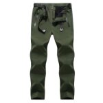 Pantalon de ski homme rsistant  leau double polaire chaude - vert militaire