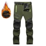 Pantalon ski homme - femme polaire chaude hiver rsistance  leau outdoor - vert militaire