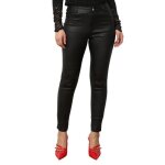 Pantalon skinny en simili avec fermeture � zip et bouton. dot� de 5 poches et de passants pour ceinture. ...