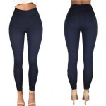 Pantalon slim femme de marque �lastique taille haute leggings couleur pure loisir temp�rament pantalonbleu ...