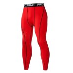 Collants de compression pour hommes - rouge - fitness - s�chage rapide - yoga