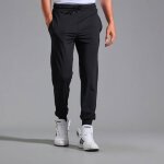 Pantalon de sport schage rapide extensible cheville elastiquee jogging running - noir