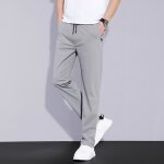 Pantalon de sport en soie glace stretch coupe droite pour homme - gris