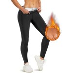 Pantalon de sudation femme chumian - taille haute - noir - fitness - poches lat�rales