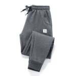 Pantalon de survtement pour hommes - funmoon - molleton en coton ouat - noir - respirant - fitness