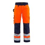 Pantalon de travail haute visibilit femme blaklader renfort cordura - orange / marine