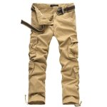 Pantalon de travail homme cargo grande taille en coton 6 poches casual pantalon de travail - kaki