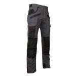 Pantalon de travail lma argile taille 44 gris / noir multipoches � genouill�res