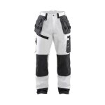 Pantalon de travail peintre x1500 blaklader 100% coton poches flottantes - gris / blanc