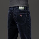 Pantalon en velours ctel automne hiver coupe droite stretch confort - bleu marine - insfity