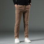 Pantalon velours c�tel� automne slim fit rayure couleur unie business - marron