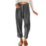 Pantalon en velours côtelé - femme - taille haute - jambe droite - confortable - vintage Pantalon en velours côtelé - femme - taille haute - jambe droite - confortable - vintage