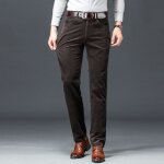 Pantalon en velours côtelé homme coupe droite casual en coton Pantalon en velours côtelé homme coupe droite casual en coton