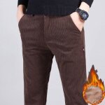 Pantalon en velours ctel slim fit doubl polaire stretch - insfity - cafe - homme