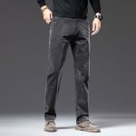 Pantalon en velours ctel stretch casual coupe droite slim - insfity - gris fonce - homme - taille standard ...