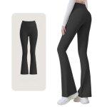 Pantalon de yoga - femme - bootcut - taille haute - slim fit - couleur unie - noir Pantalon de yoga - femme - bootcut - taille haute - slim fit - couleur unie - noir